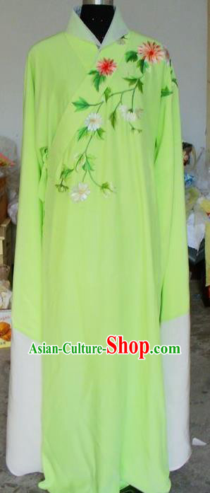Chinese Traditional Shaoxing Opera Scholar Green Robe Peking Opera Niche Embroidered Costumes for Adults