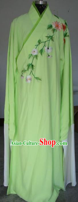 Chinese Traditional Shaoxing Opera Scholar Embroidered Green Robe Peking Opera Niche Costumes for Adults
