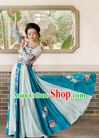 Ancient Chinese Tang Dynasty Princess Dance Hanfu Dress Palace Lady Embroidered Costume for Women