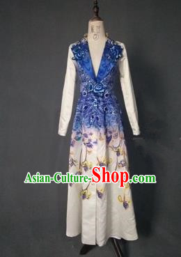Top Grade Compere Stage Performance Customized Costume Models Catwalks Dress for Women