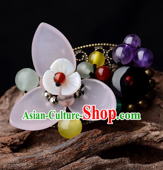 Chinese Traditional Jewelry Accessories Ancient Palace Hanfu Flower Brooch for Women
