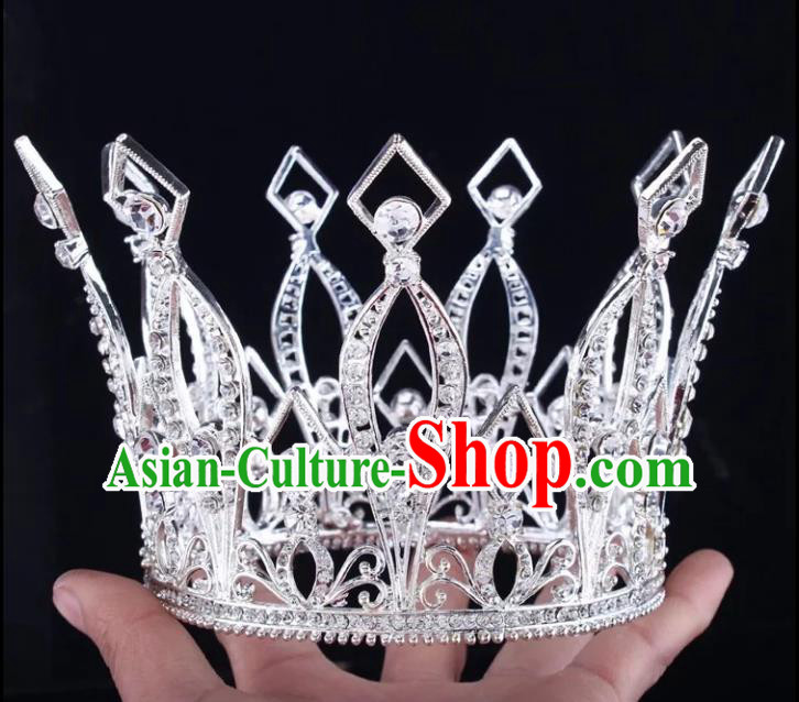 Top Grade Children Stage Performance Hair Accessories Princess Crystal Royal Crown for Kids