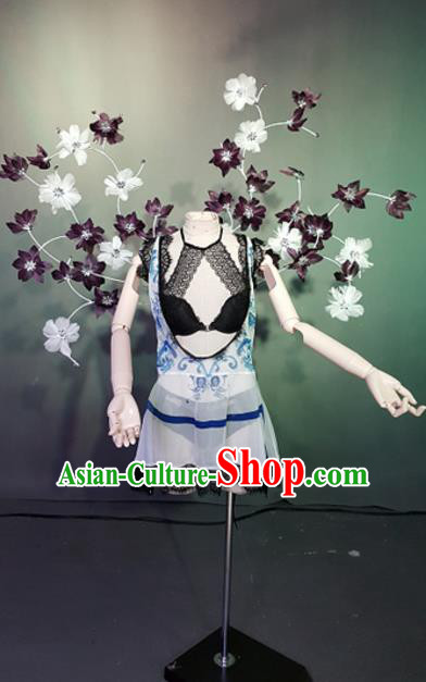 Top Grade Models Show Costume Stage Performance Bikini Dress and Flowers Wings for Women