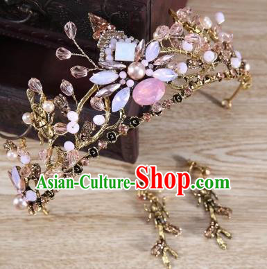 Top Grade Children Stage Performance Hair Accessories Opal Royal Crown Headwear for Kids