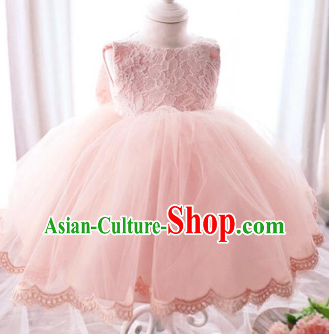 Children Modern Dance Lace Dress Stage Performance Catwalks Compere Costume for Kids