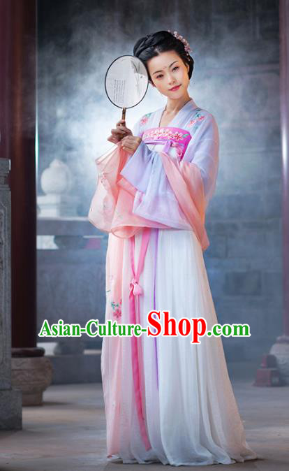 Traditional Chinese Tang Dynasty Princess Hanfu Dress Ancient Peri Embroidered Costumes for Women