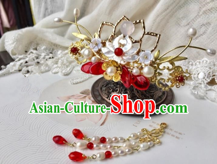Chinese Traditional Hair Accessories Ancient Hanfu Phoenix Coronet Lotus Hairpins for Women