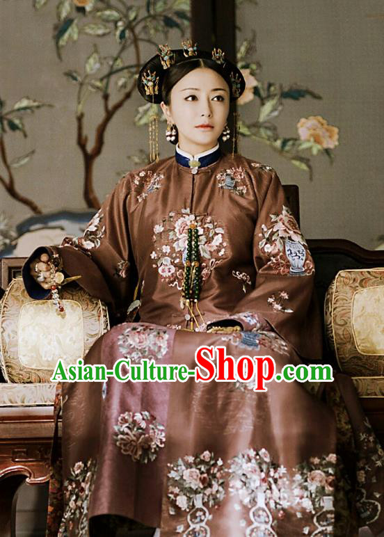 Story of Yanxi Palace Traditional Chinese Qing Dynasty Palace Lady Costume Asian China Ancient Manchu Embroidered Clothing