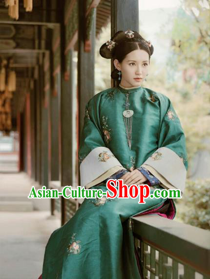 Chinese Ancient Drama Manchu Duchess Costume Story of Yanxi Palace Qing Dynasty Dowager Embroidered Clothing for Women