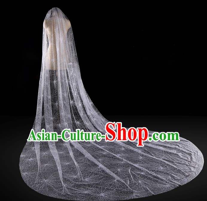 Top Grade Bride Hair Accessories White Wedding Veil Headwear for Women