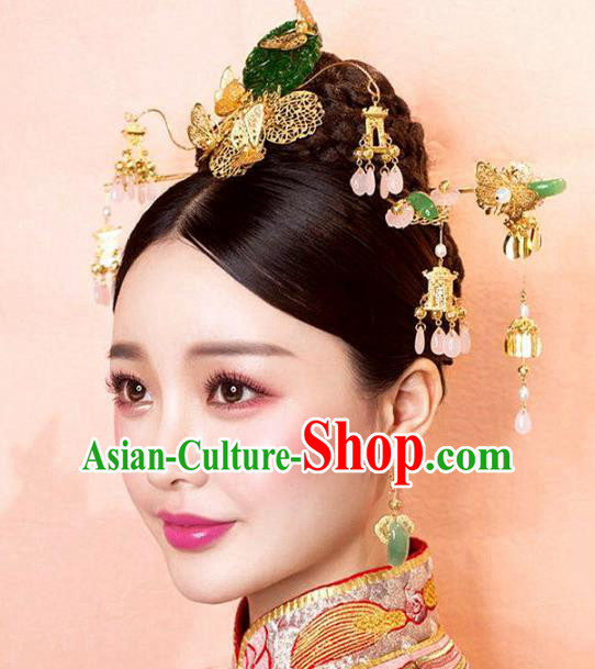 Top Grade Chinese Wedding Hair Accessories Hanfu Phoenix Coronet Hairpins for Women