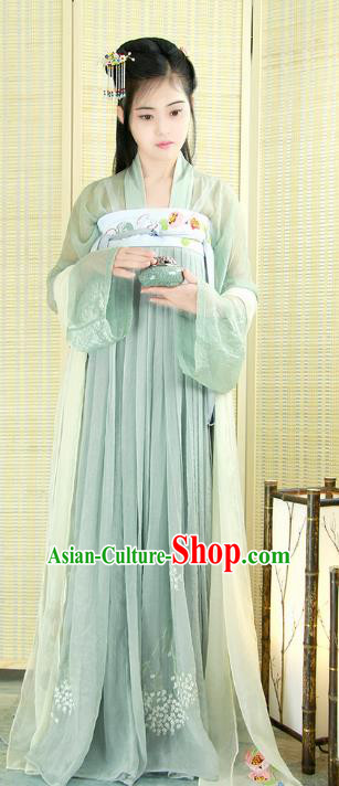Chinese Tang Dynasty Court Maid Costume Ancient Palace Lady Embroidered Hanfu Dress for Women
