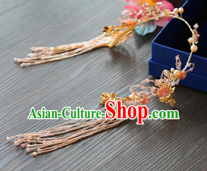 Handmade Wedding Hair Accessories Bride Tassel Hair Clasp for Women