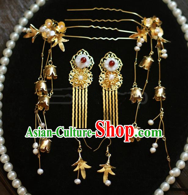 Top Grade Chinese Wedding Hair Accessories Ancient Bride Hairpins Hair Combs Complete Set for Women
