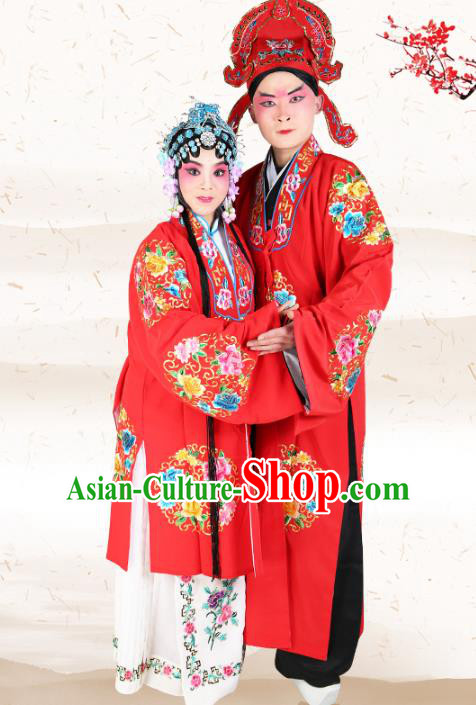 Professional Chinese Beijing Opera Wedding Costumes Peking Opera Gifted Scholar and Diva Robes for Adults