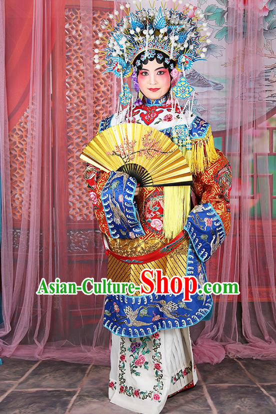 Professional Chinese Beijing Opera Diva Embroidered Costumes Imperial Consort Red Dress for Adults