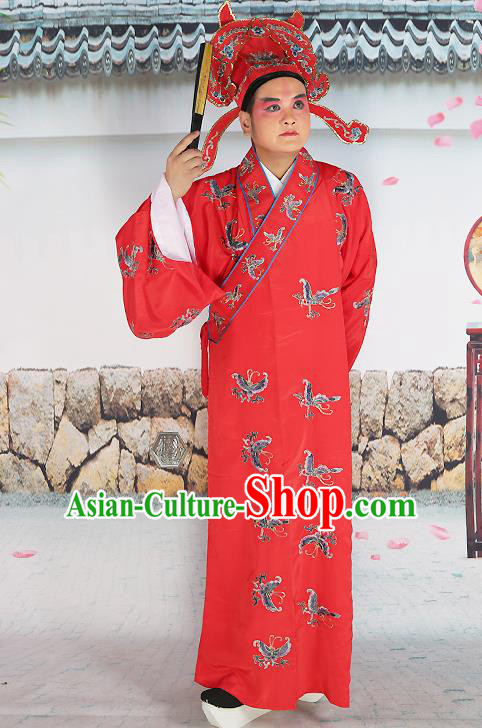 Professional Chinese Peking Opera Costume Traditional Peking Opera Niche Butterfly Red Robe and Hat for Adults