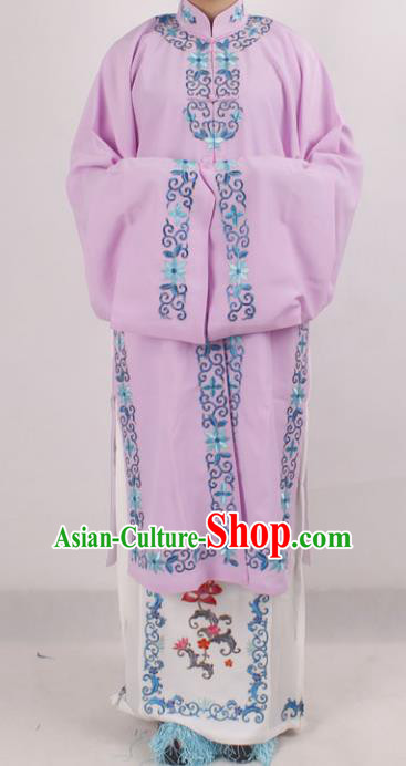 Professional Chinese Peking Opera Diva Embroidered Purple Costumes for Adults