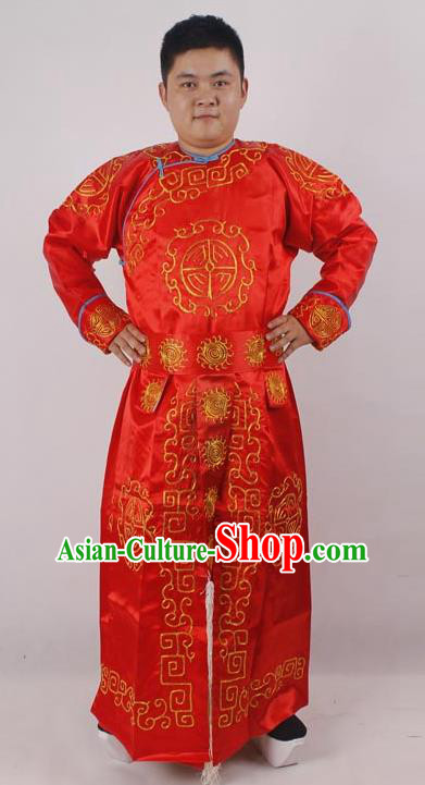 Professional Chinese Peking Opera Takefu Red Embroidered Costume for Adults