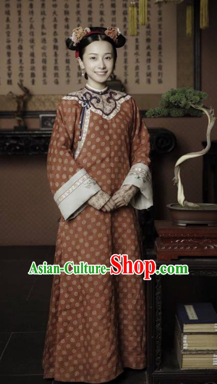 Story of Yanxi Palace Chinese Qing Dynasty Court Maid Costumes and Headpiece Complete Set