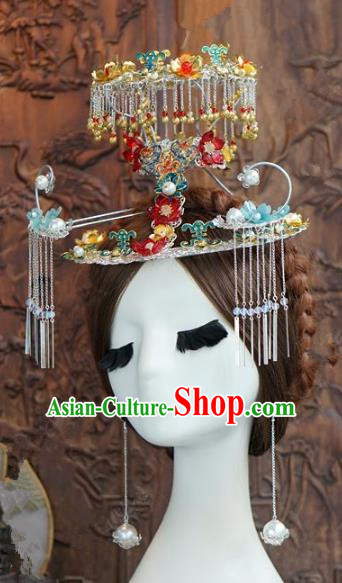 Chinese Handmade Wedding Hair Accessories Ancient Bride Phoenix Coronet Hairpins Complete Set for Women