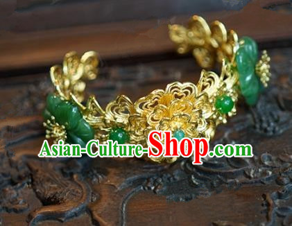 Top Grade Chinese Handmade Jewelry Accessories Ancient Palace Lady Hanfu Jade Bracelet for Women