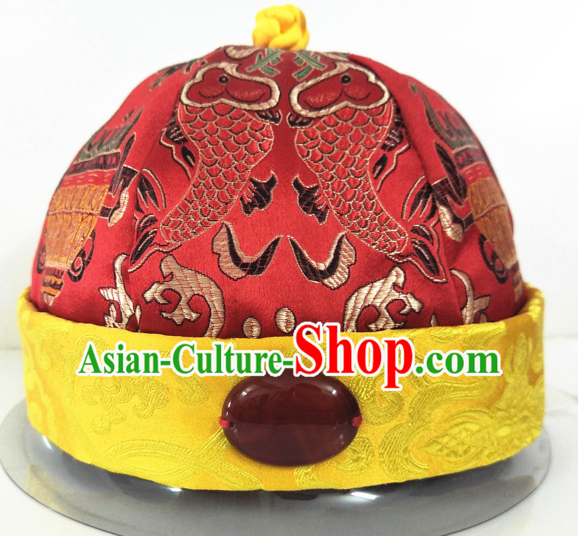 Chinese Ancient Style Handmade Qing Dynasty Official Hat for Sale