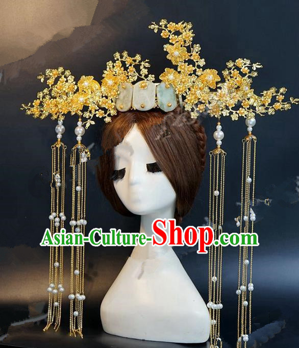 Chinese Ancient Queen Handmade Phoenix Coronet Hanfu Hairpins Wedding Hair Accessories for Women