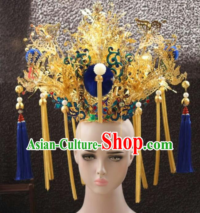 Chinese Ancient Handmade Qing Dynasty Manchu Princess Phoenix Coronet Hairpins Hair Accessories for Women