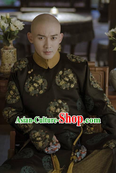Chinese Ancient Qing Dynasty Emperor Qianlong Story of Yanxi Palace Embroidered Costumes for Men