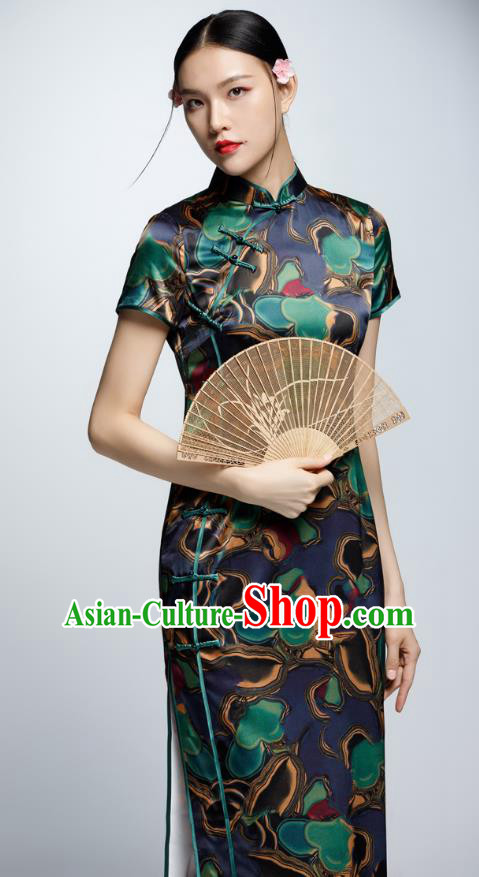 Traditional Ancient Chinese Young Women Cheongsam Dress Republic of China Tangsuit Stand Collar Blouse Dress Tang Suit Clothing