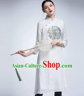 Traditional Ancient Chinese Young Women Cheongsam Dress Republic of China Tangsuit Stand Collar Blouse Dress Tang Suit Clothing