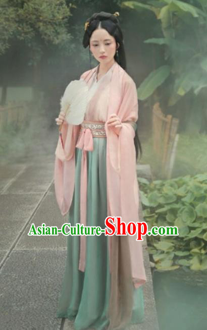 Chinese Ancient Jin Dynasty Palace Princess Hanfu Dress Fairy Costume for Women