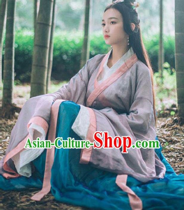 Chinese Jin Dynasty Female Swordsman Hanfu Dress Ancient Palace Princess Costume for Women