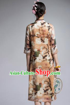 Traditional Ancient Chinese Young Women Cheongsam Dress Republic of China Tangsuit Stand Collar Blouse Dress Tang Suit Clothing