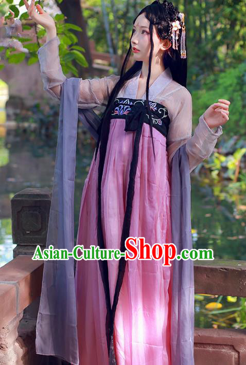 Chinese Ancient Fairy Hanfu Dress Tang Dynasty Imperial Concubine Embroidered Hanfu Clothing for Women