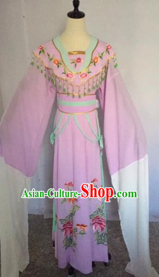 Chinese Traditional Beijing Opera Nobility Lady Lilac Dress Peking Opera Diva Costumes for Adults