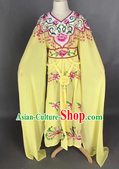 Traditional Chinese Peking Opera Costume Beijing Opera Actress Yellow Dress for Kids