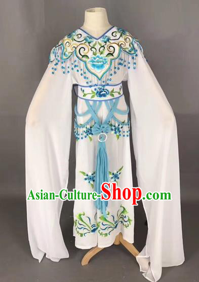 Traditional Chinese Peking Opera Costume Beijing Opera Actress White Dress for Kids