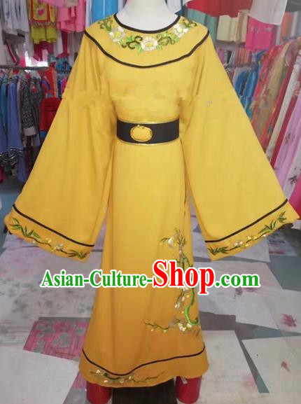 Chinese Beijing Opera Niche Embroidered Yellow Robe Traditional Peking Opera Prince Costume for Adults