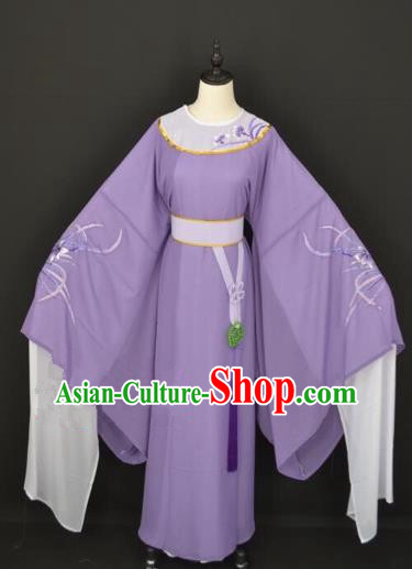 Chinese Traditional Beijing Opera Scholar Purple Robe Peking Opera Niche Costume for Adults