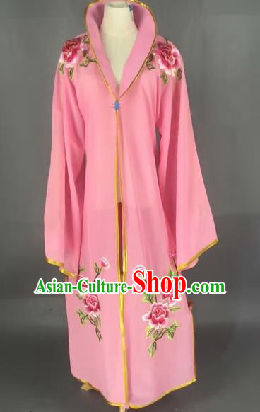 Traditional Chinese Peking Opera Diva Costume Beijing Opera Embroidered Pink Cloak for Adults