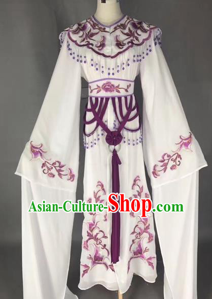 Traditional Chinese Peking Opera Diva Costume Beijing Opera Purple Embroidered Dress for Adults