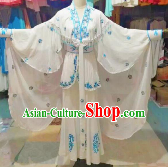 Traditional Chinese Peking Opera Diva Costume Beijing Opera Madam White Snake Dress for Adults