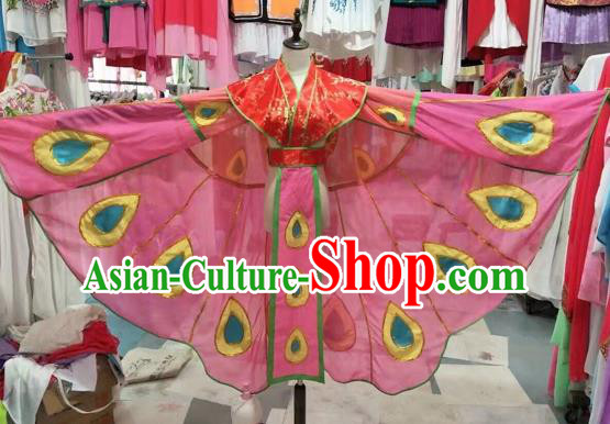 Traditional Chinese Peking Opera Diva Costume Beijing Opera Butterfly Lovers Pink Dress for Adults