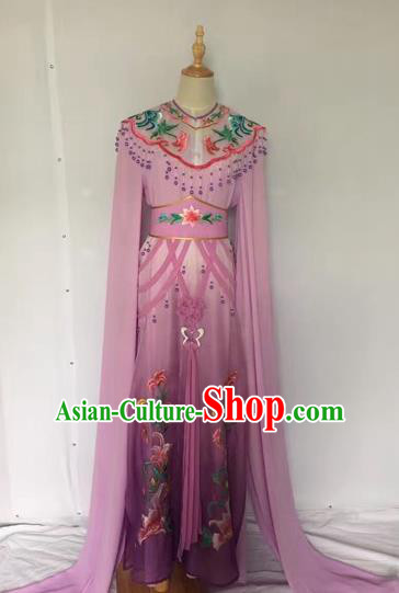 Traditional Chinese Peking Opera Rich Lady Costume Beijing Opera Diva Fairy Purple Dress for Adults