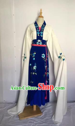 Chinese Huangmei Opera Fairy Blue Dress Traditional Beijing Opera Diva Costume for Adults