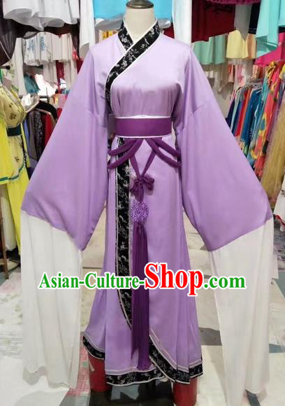 Chinese Shaoxing Opera Young Lady Princess Purple Hanfu Dress Traditional Beijing Opera Diva Costume for Adults