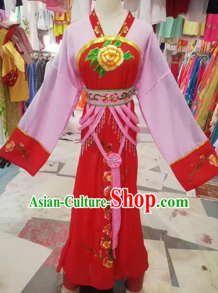 Chinese Shaoxing Opera Embroidered Red Dress Traditional Beijing Opera Diva Costume for Adults