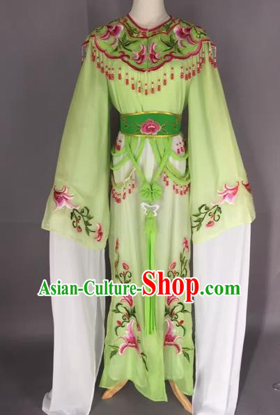 Chinese Beijing Opera Nobility Lady Green Dress Ancient Princess Costume for Adults